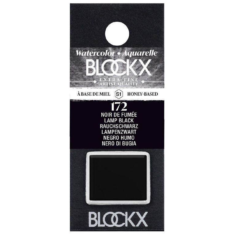 BLOCKX Watercolour Half Pan S1 172 Lamp Black Black