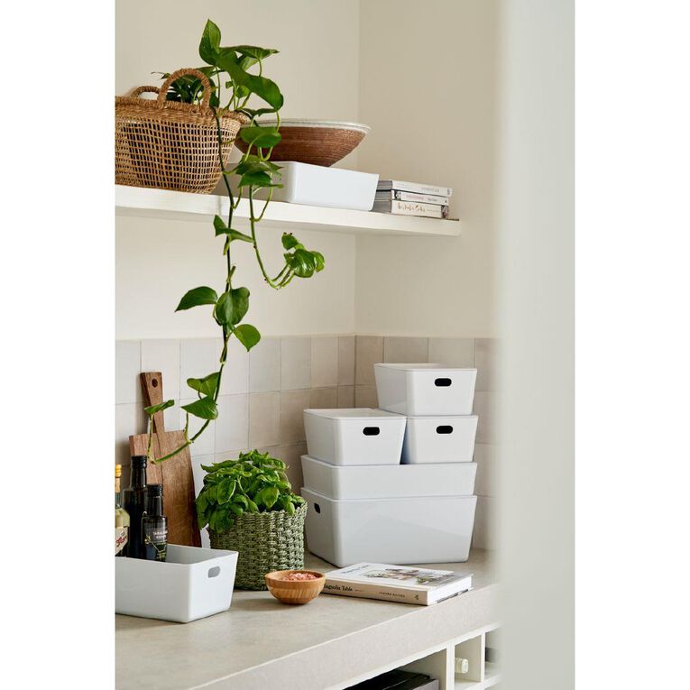 Living & Co Lisse Lidded Organiser White 4L
