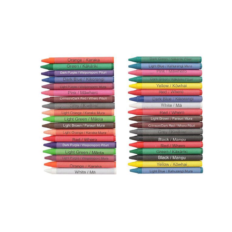 Kookie Te Reo Crayons Multi-Coloured 36 Pack