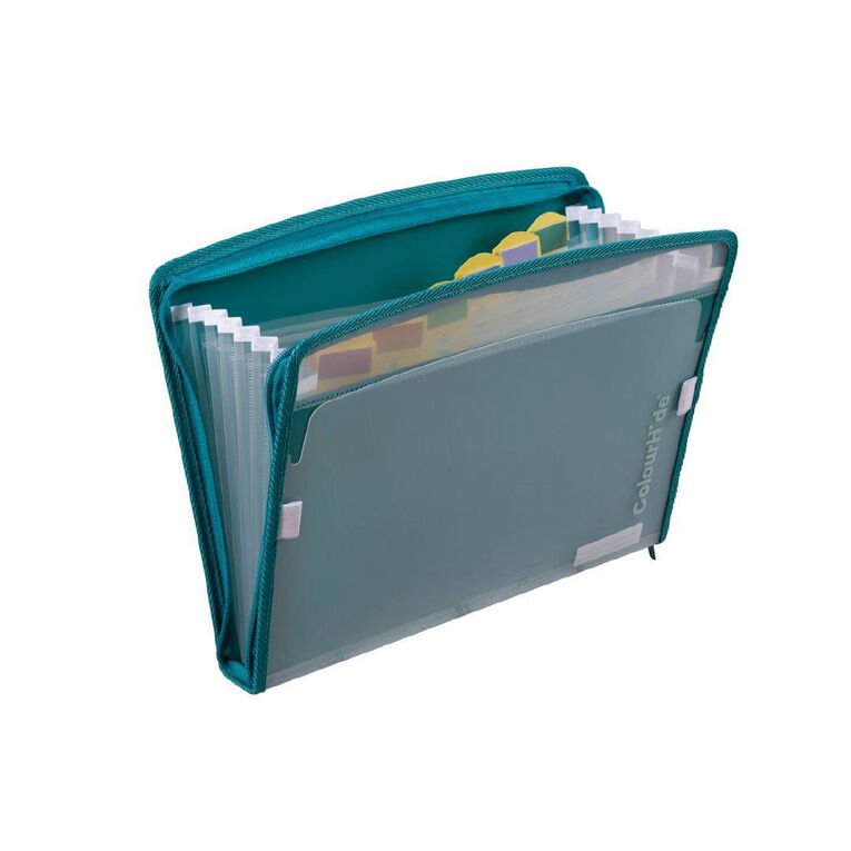 ColourHide Zip it Expanding File Teal Green