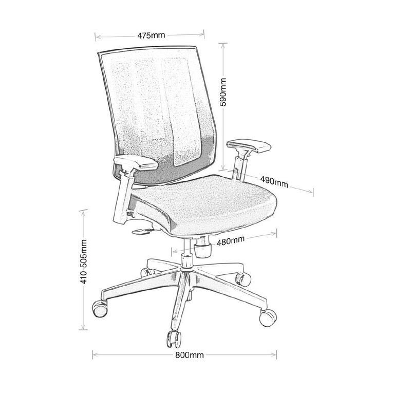 Eden Eden Rally Synchro Highback Mesh Chair with Arms Black
