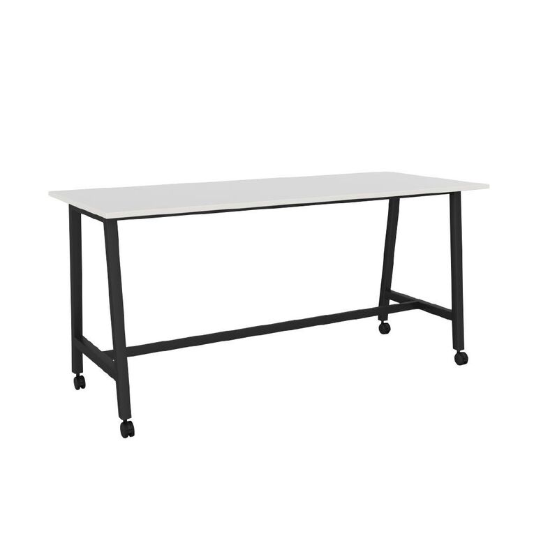 Knights Cubit Bar Leaner Castor 22 x 9 White Top