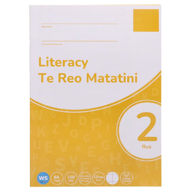 WS Literacy 2 Rua 12mm Ruled 32 Leaf Yellow