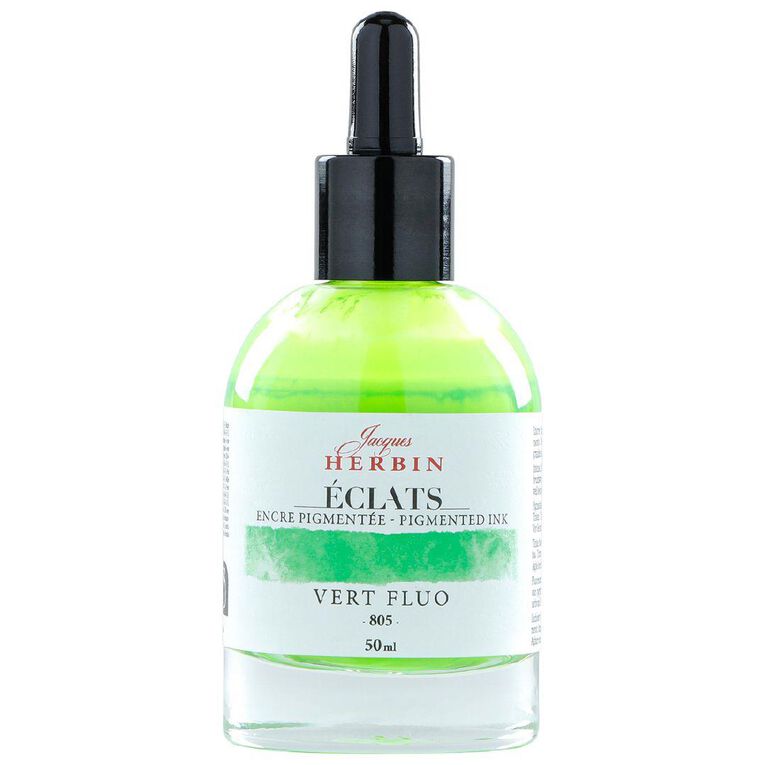Jacques Herbin Eclats Pigmented Ink Fluoro Green 50ml