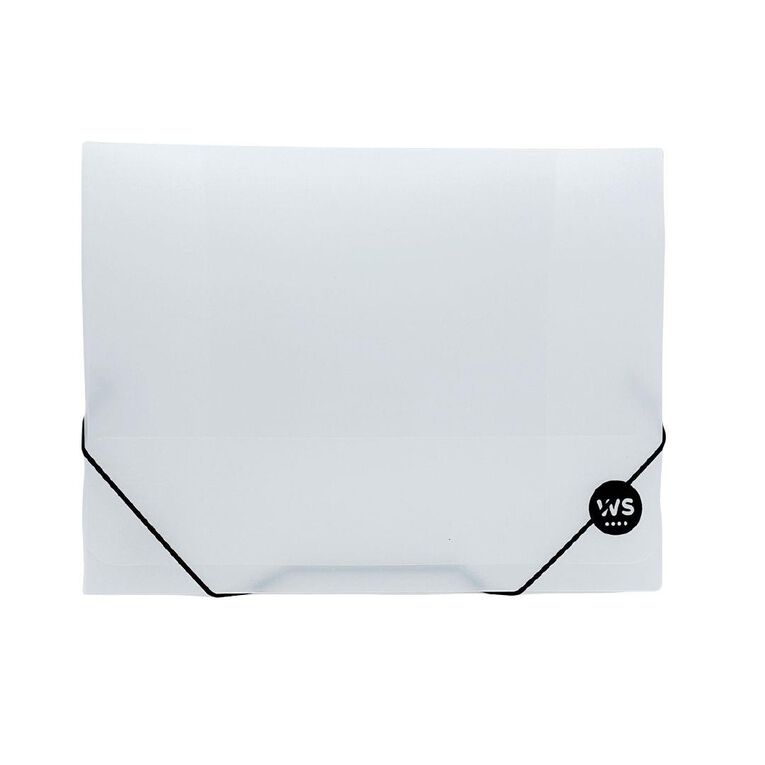 WS Document Wallet PP Elastic Closure Clear A4