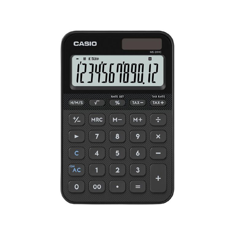 Casio MS20YCBK Desktop 12 Digit Calculator Black