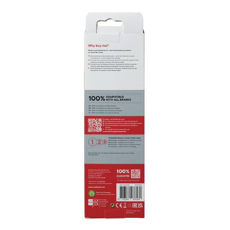 One for All Essence TV Universal Remote Control