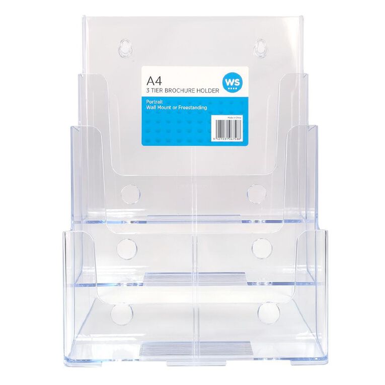 WS Brochure Holder Free Standing Clear A4