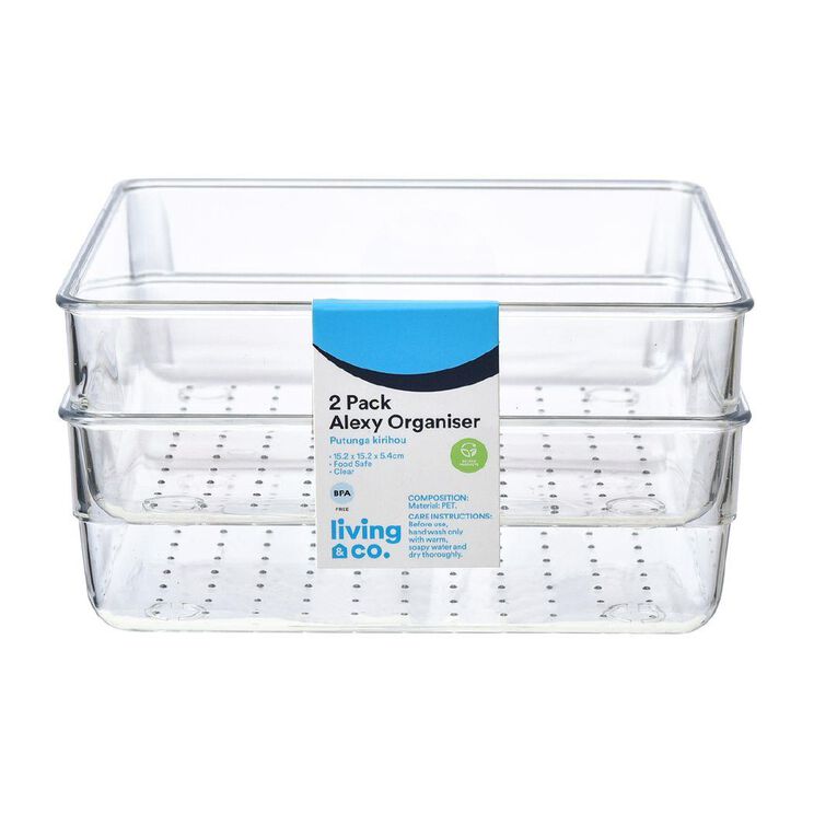 Living & Co Alexy Drawer Organiser 15.2cm x 15.2cm x 5.4cm 2 Pack