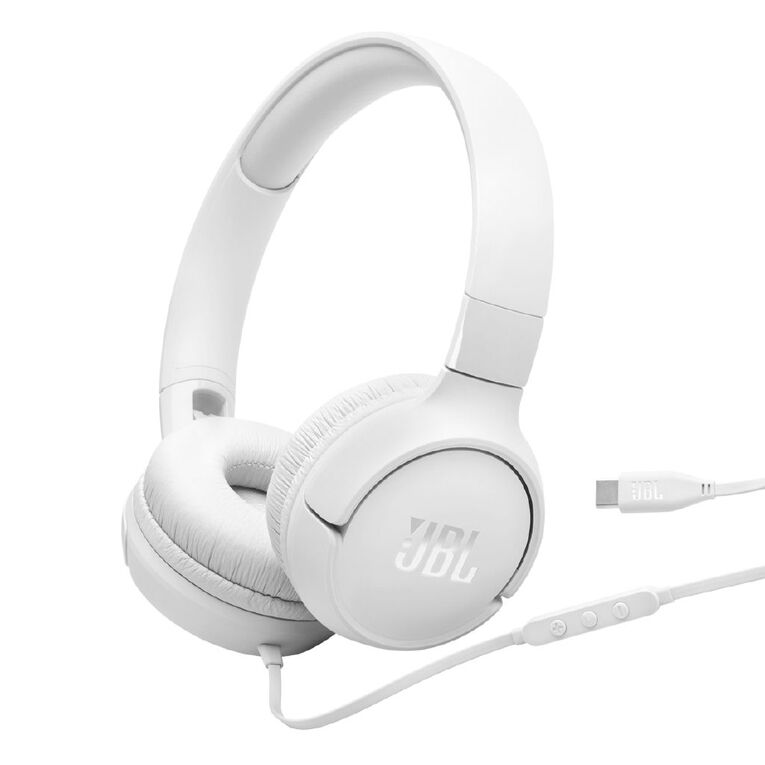 JBL Tune 520C USB-C Wired On-Ear Headphones White