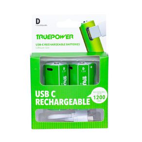 Truepower Truepower D USB-C Rechargeable Batteries