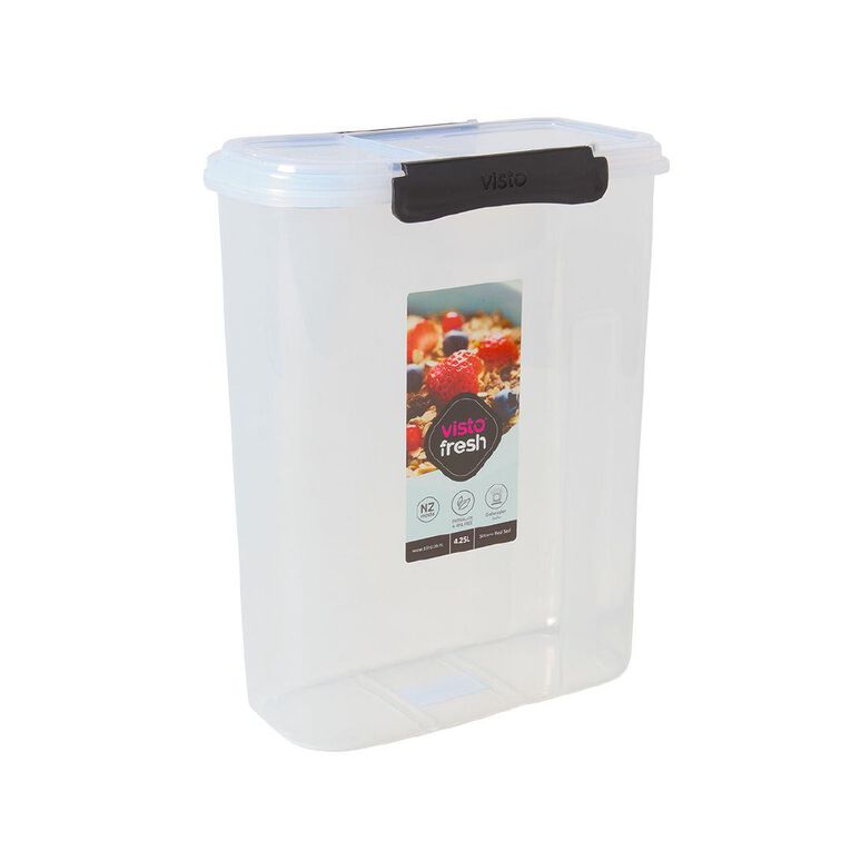 Visto Fresh Cereal Container Clear/Charcoal Clips 4.25 Litre