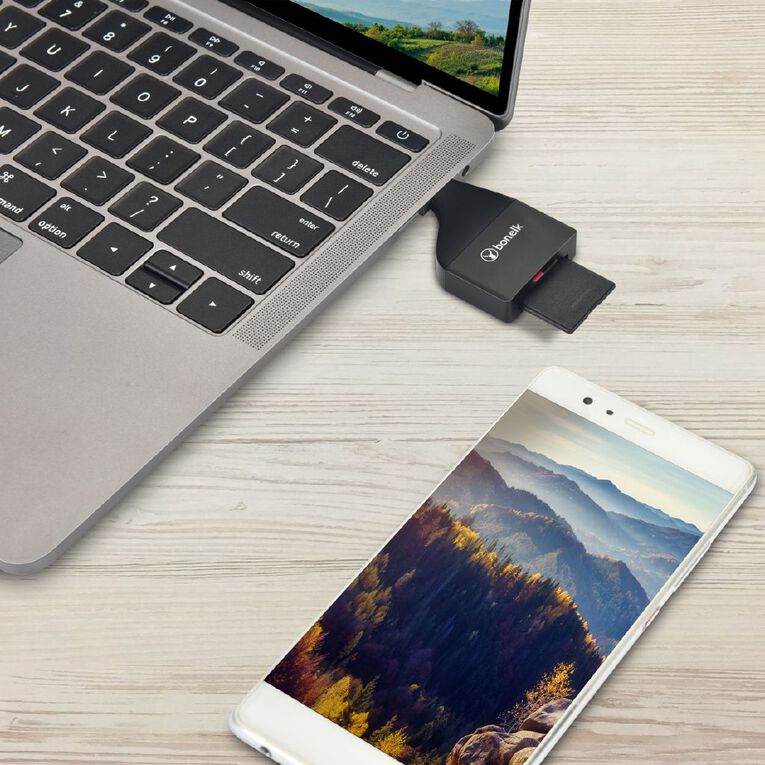 Bonelk USB-C to MicroSD/SD Adapter Black Black