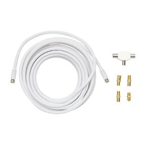 Tech.Inc TV Aerial Expansion Pack with 2-Way Splitter Adapters Cable 10m