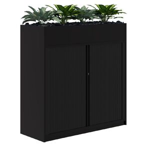 Rapid Tambour Planter Including Plants 1200 x 1200 Black
