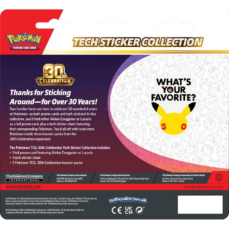 Pokemon 30th Celebration Sticker Blister - 1 PER CUSTOMER