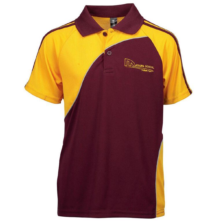 Schooltex Mataura Short Sleeve Stripe Polo with Embroidery