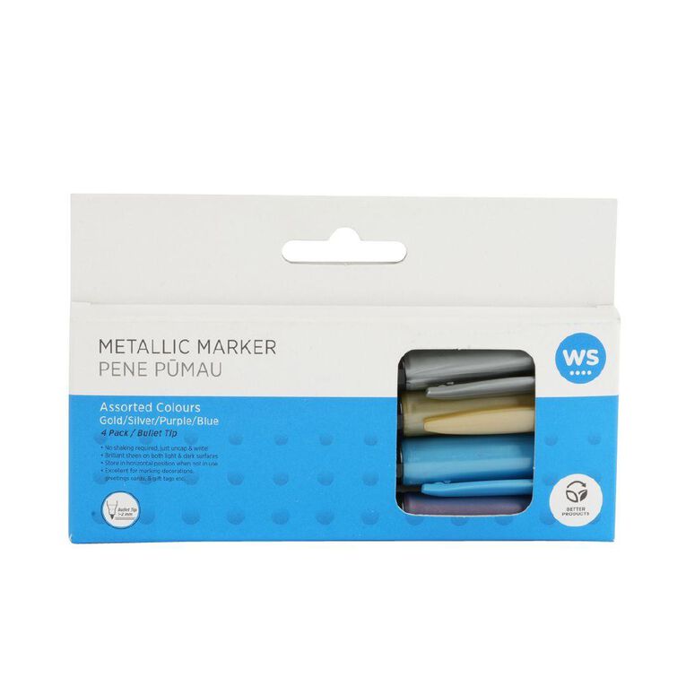 WS Permanent Marker Metallic 4 Pack