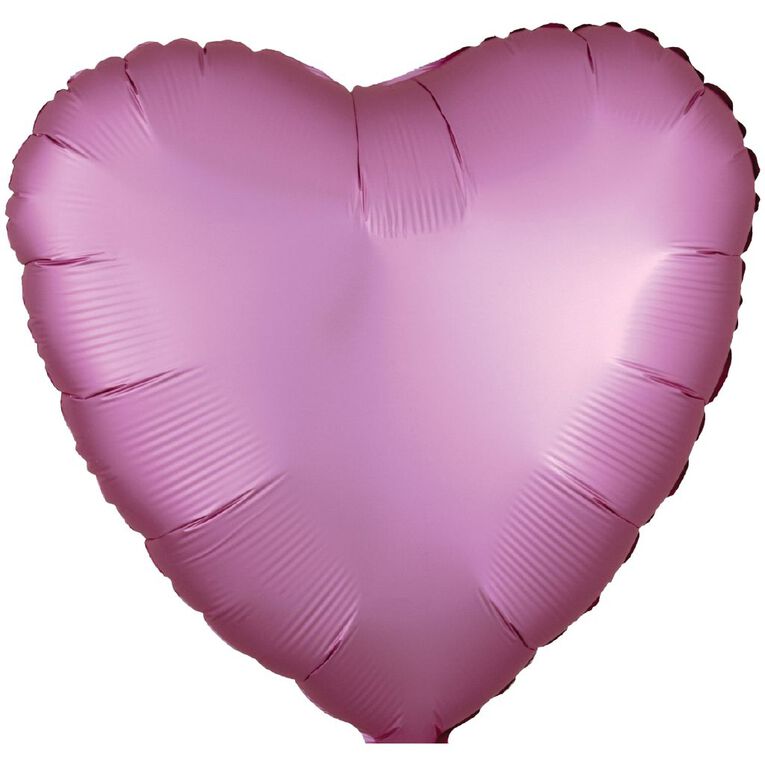 Anagram 45cm Flamingo Pink Satin Heart Balloon