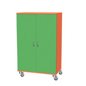 Zealand Cupboard Mobile Locking Orange/Green 800mm x 450mm x 1200mm