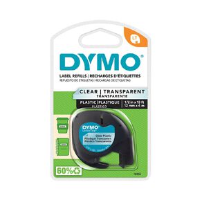 Dymo Letratag Plastic Clear 12mm x 4m