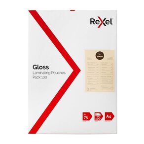Rexel Laminating Pouch A4 2x75 mic Pack 100