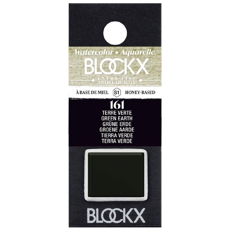 BLOCKX Watercolour Half Pan S1 161 Earth Green Green