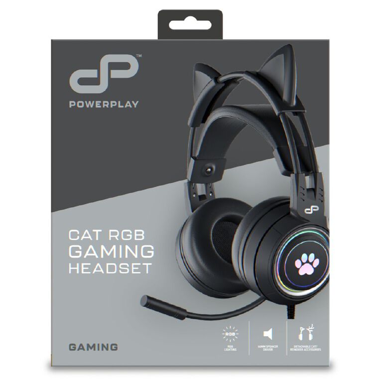 PowerPlay Cat RGB Gaming Headset Black