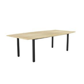 Knights Cubit 2400 Boardroom Table Atlantic Oak - Black Legs