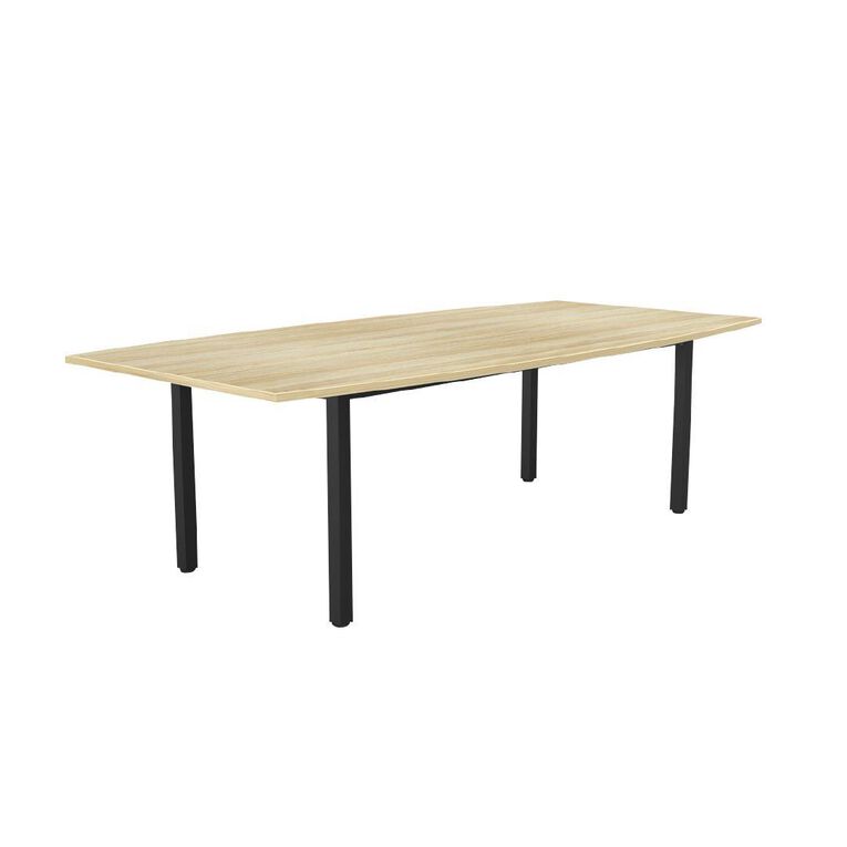 Knights Cubit 2400 Boardroom Table Atlantic Oak - Black Legs