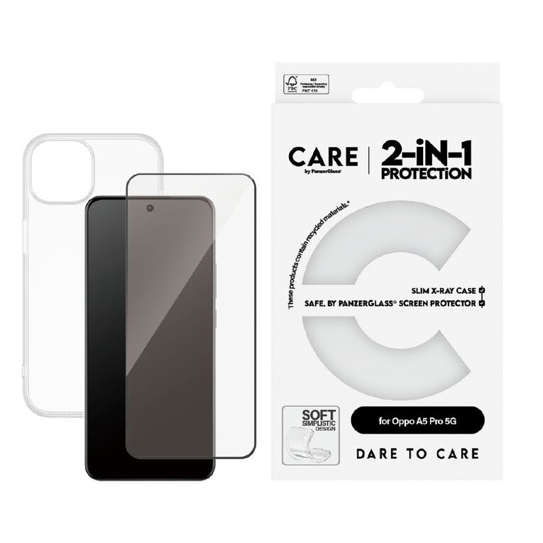 PanzerGlass CARE 2-in-1 Screen Protection Bundle For Oppo A5 Pro 5G