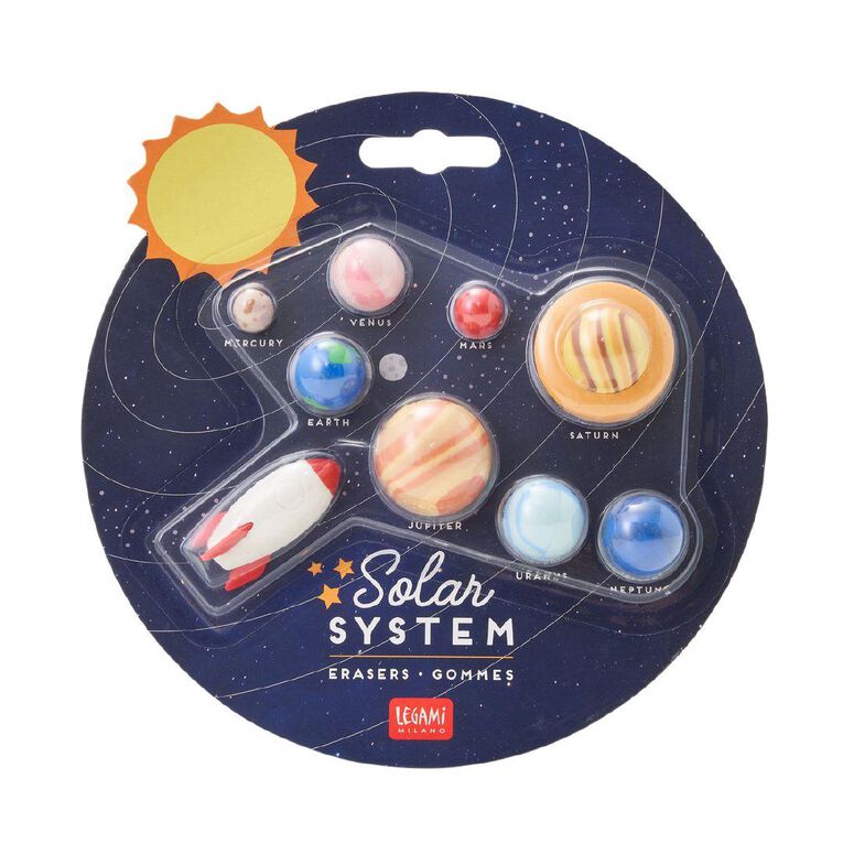 Legami Set of 9 Erasers Solar System