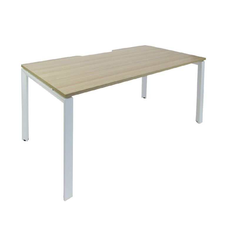 Zealand Novah Desk Oak Top/White Frame 1500w x 700d x 725h