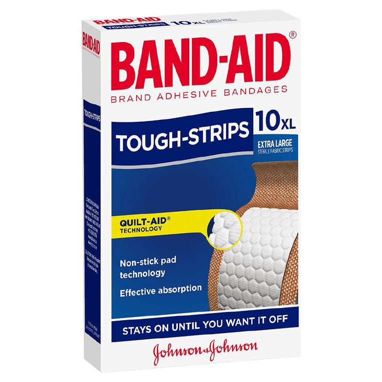 Band Aid Extra Large Tough Strips 10 Pack