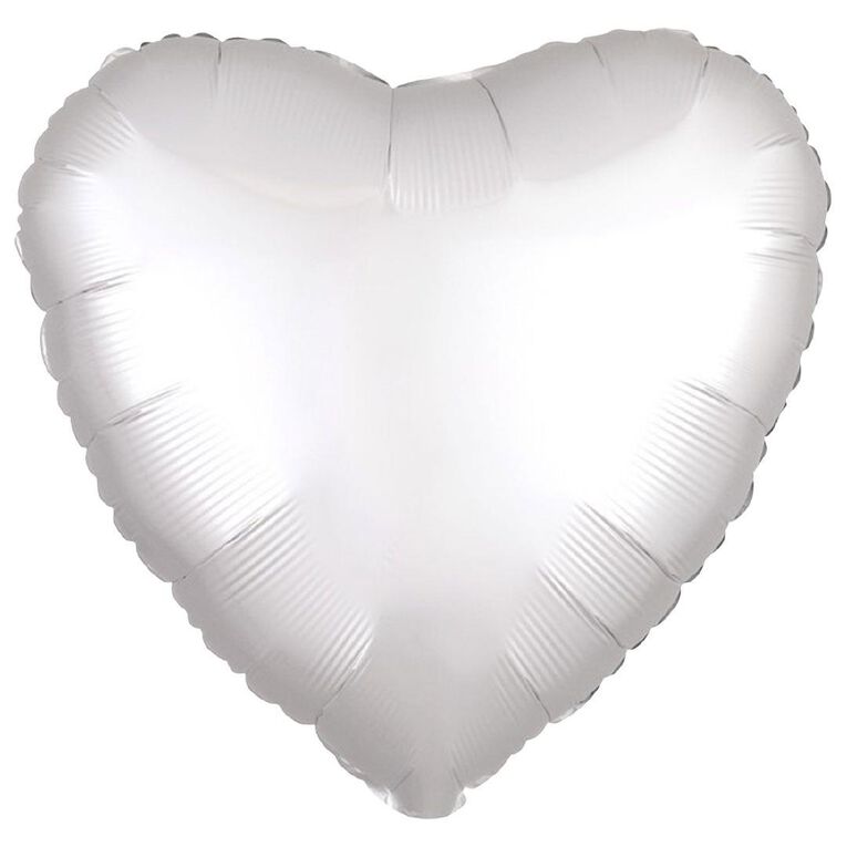 Anagram 45cm White Satin Heart Balloon