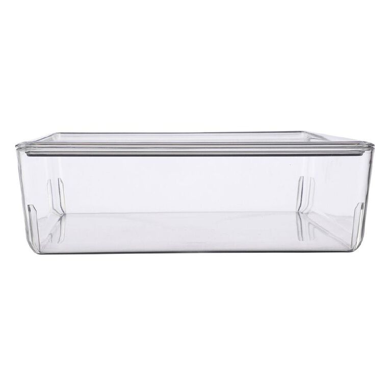 Living & Co Lisse Shallow Lidded Organiser Clear 6L