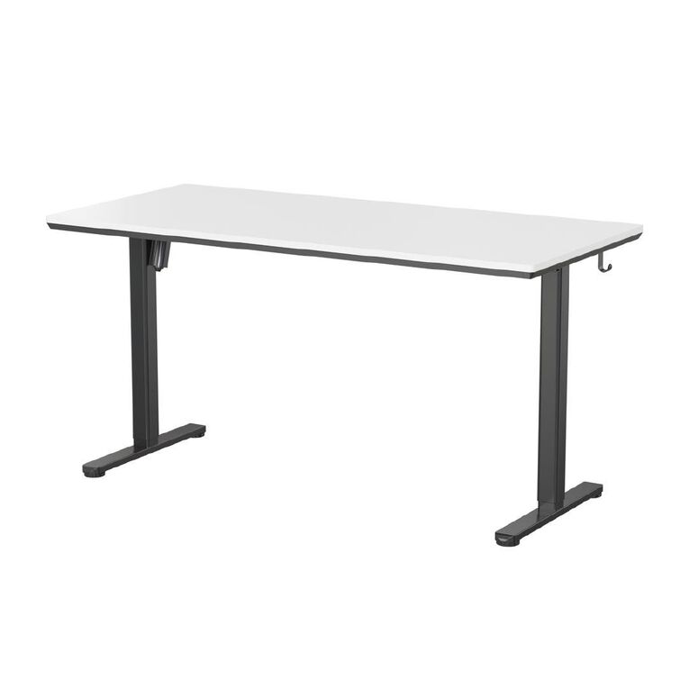 Workspace Height Adjustable Desk 1500W with Drawer White