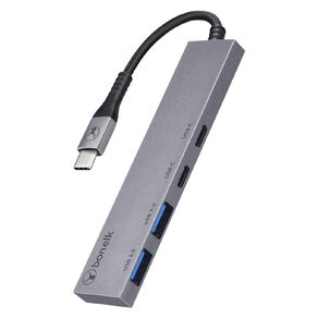 Bonelk Long Life USB C 4 in 1 Multiport Slim Hub Space Grey Grey
