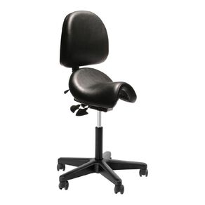 Buro Seating Buro Bambach Saddle Seat With Back Black Vinyl
