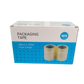 WS Packaging Tape Clear 48mm X 100m 6 Pack