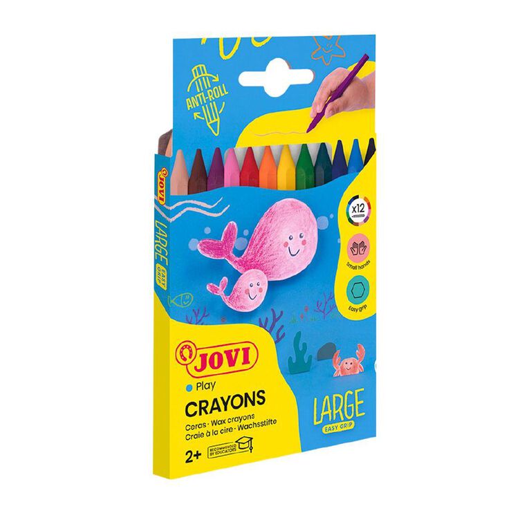 Jovi Plastic Crayons Assorted 12 Pack