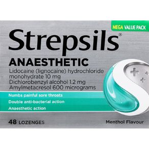 Strepsils Anaesthetic Menthol Flavour Lozenges 48 Pack