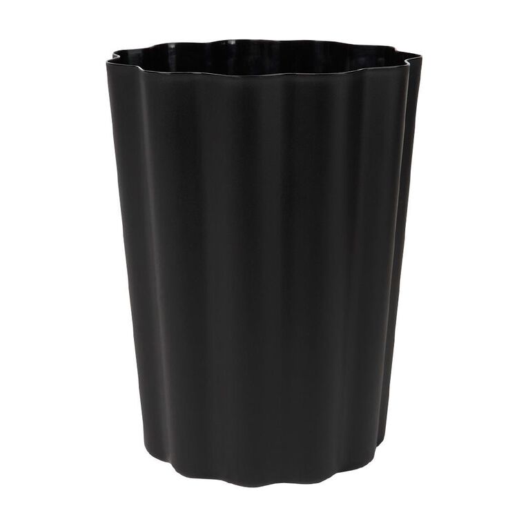 Living & Co Scollop Waste Paper Bin Black