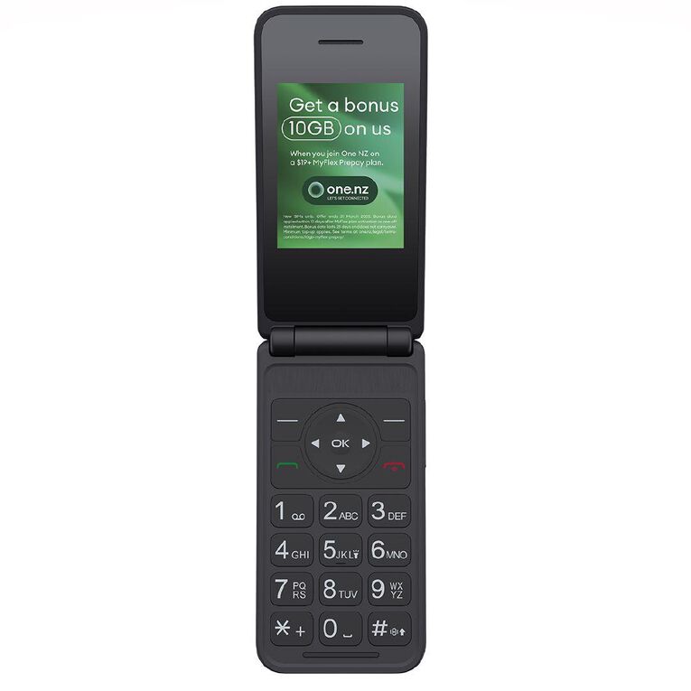 One NZ Alcatel 30.82  Flip 4G Locked Bundle - Grey