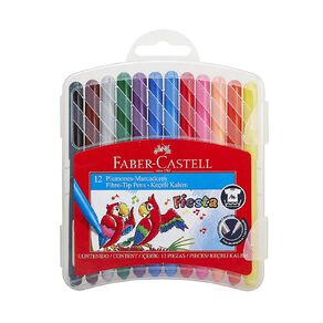 Faber-Castell Fiesta Fibre-tip Pens Plastic Case of 12