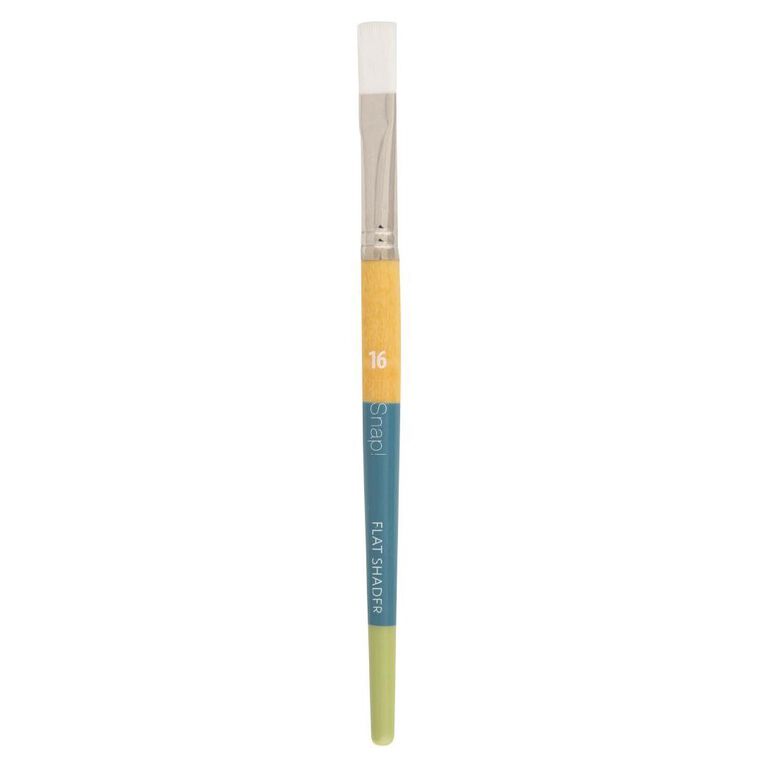 Princeton Snap Brush Short Handle Taklon Flat Shader 16 White