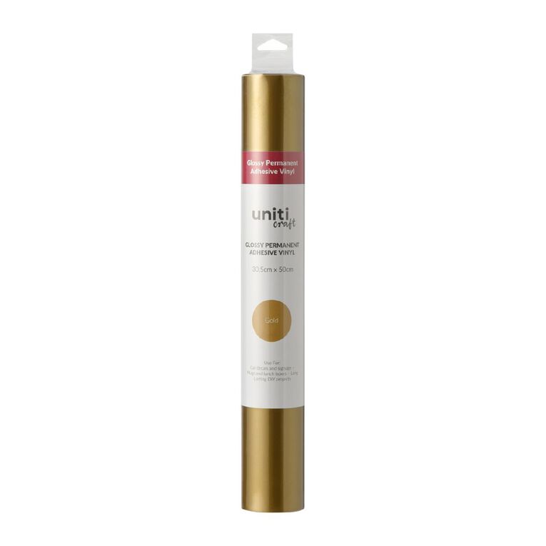 Uniti Craft Glossy Permanent Vinyl Gold 30.5cm x 50cm