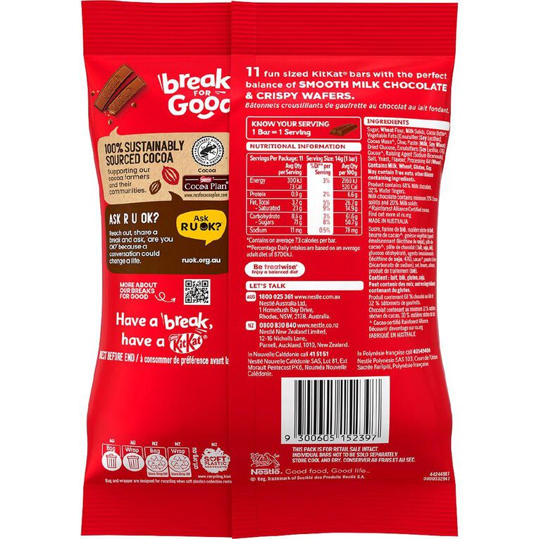 KitKat Milk Chocolate Funpack Bag 154g