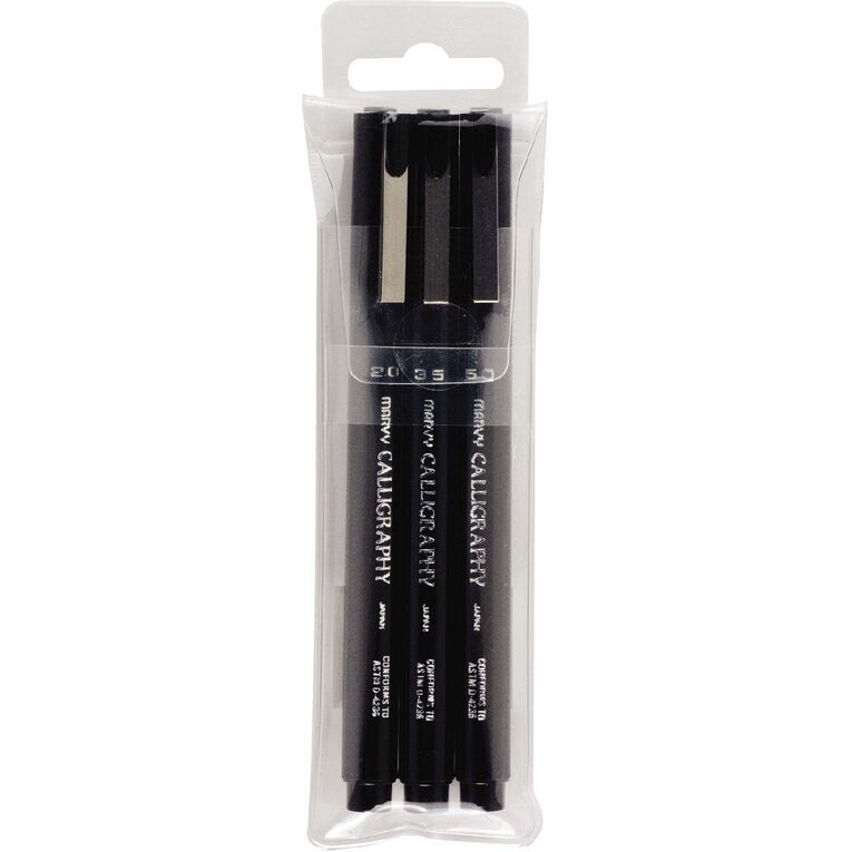 MARVY Calligraphy Pens Black 3 Pack