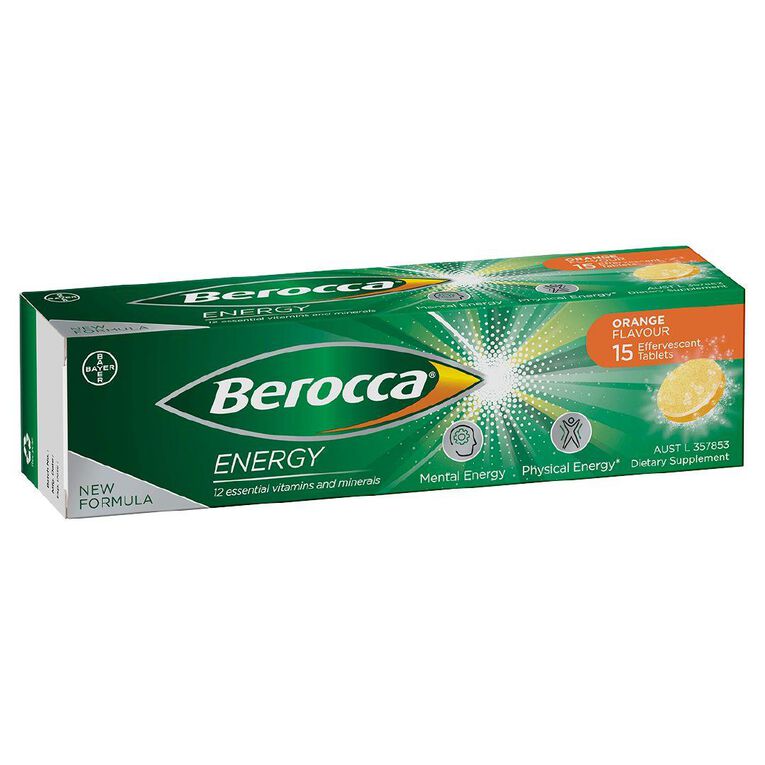 Berocca Energy Vitamin B & C Orange Flavour Effervescent Tablets 15 Pack